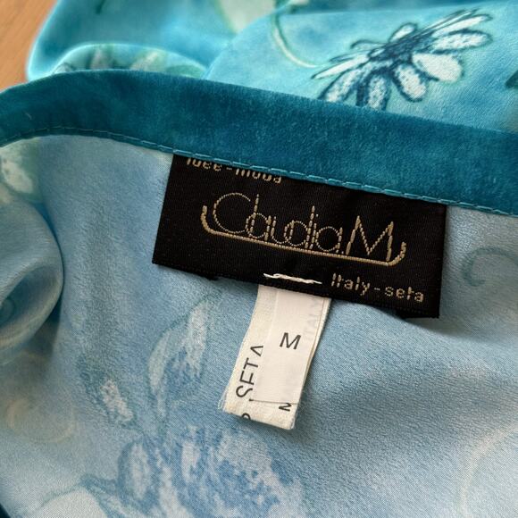 Vintage Italian Silk Floral Midi Skirt (XS/S) - Picture 8 of 9